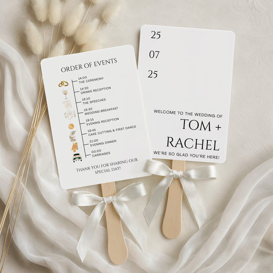 Wedding Order of the Day Fans