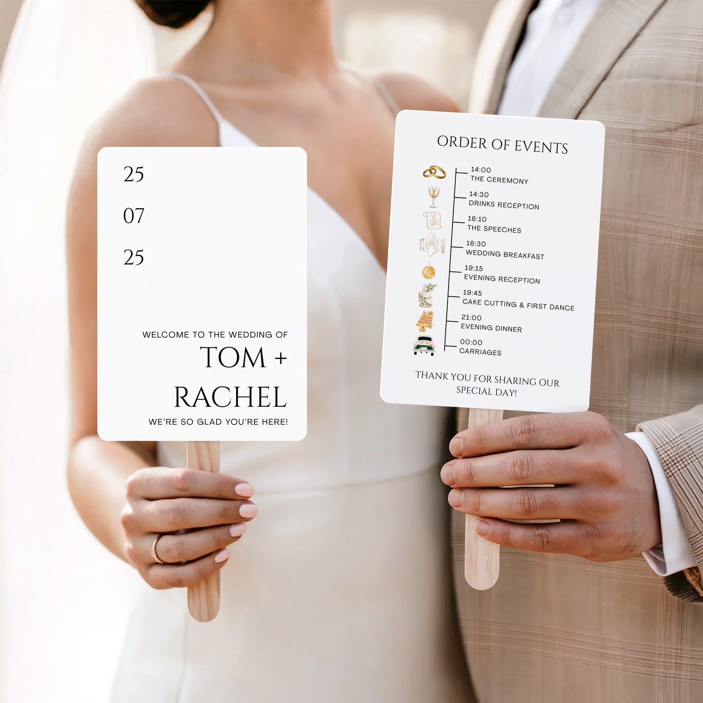 Wedding Order of the Day Fans