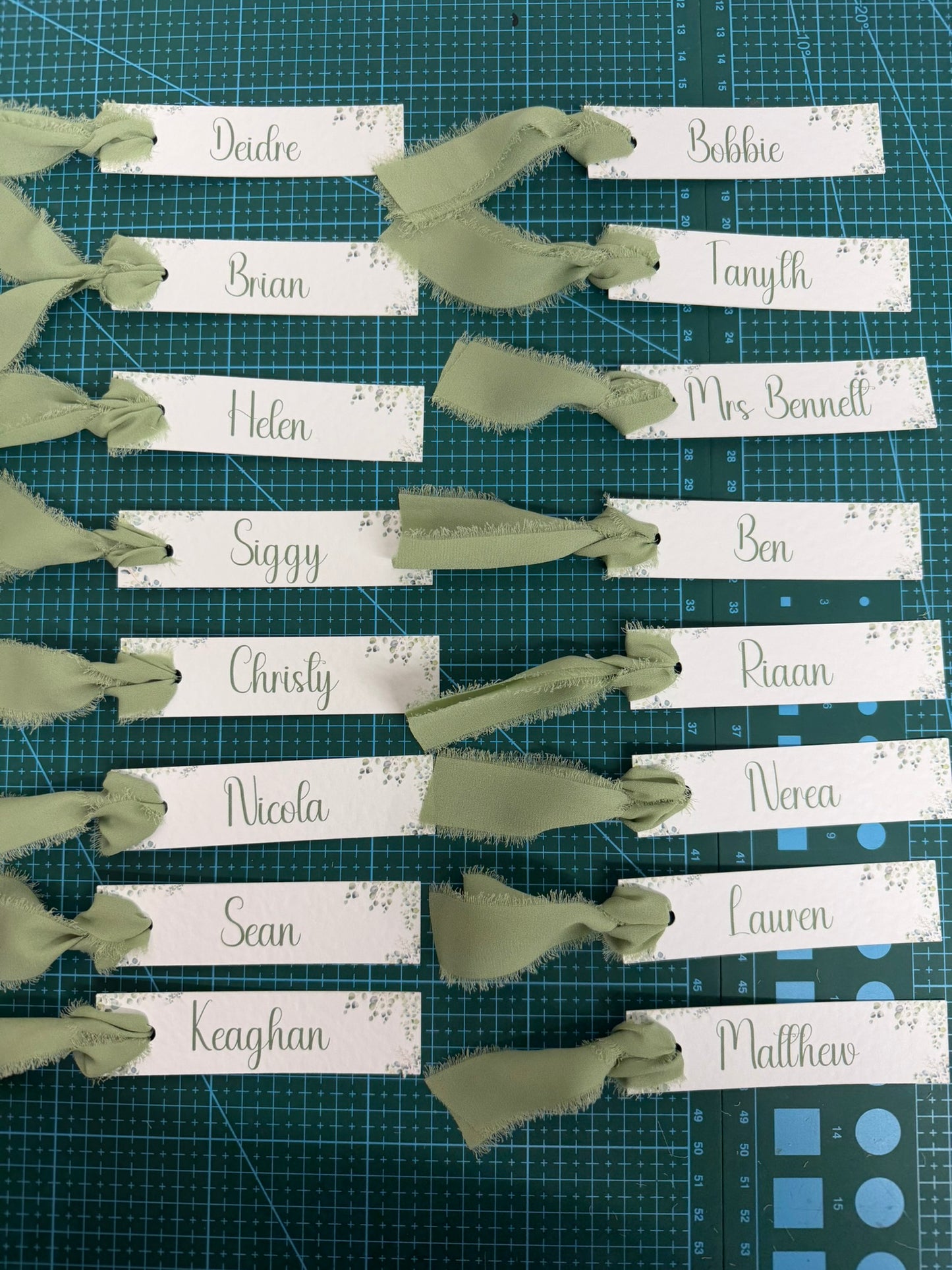 Personalised Flat Lay Wedding Place Names