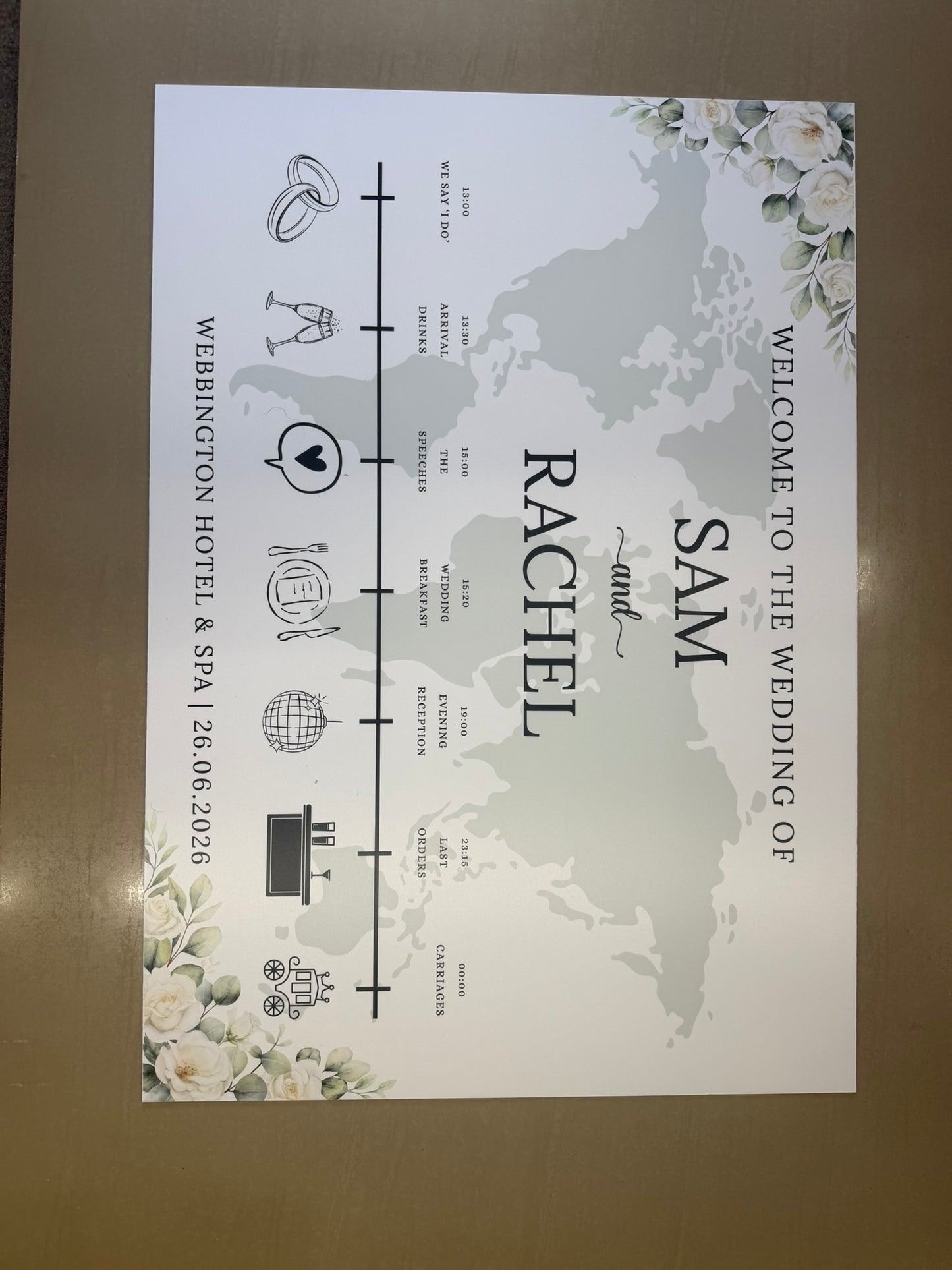 Wedding Signage Printed on Foam Board