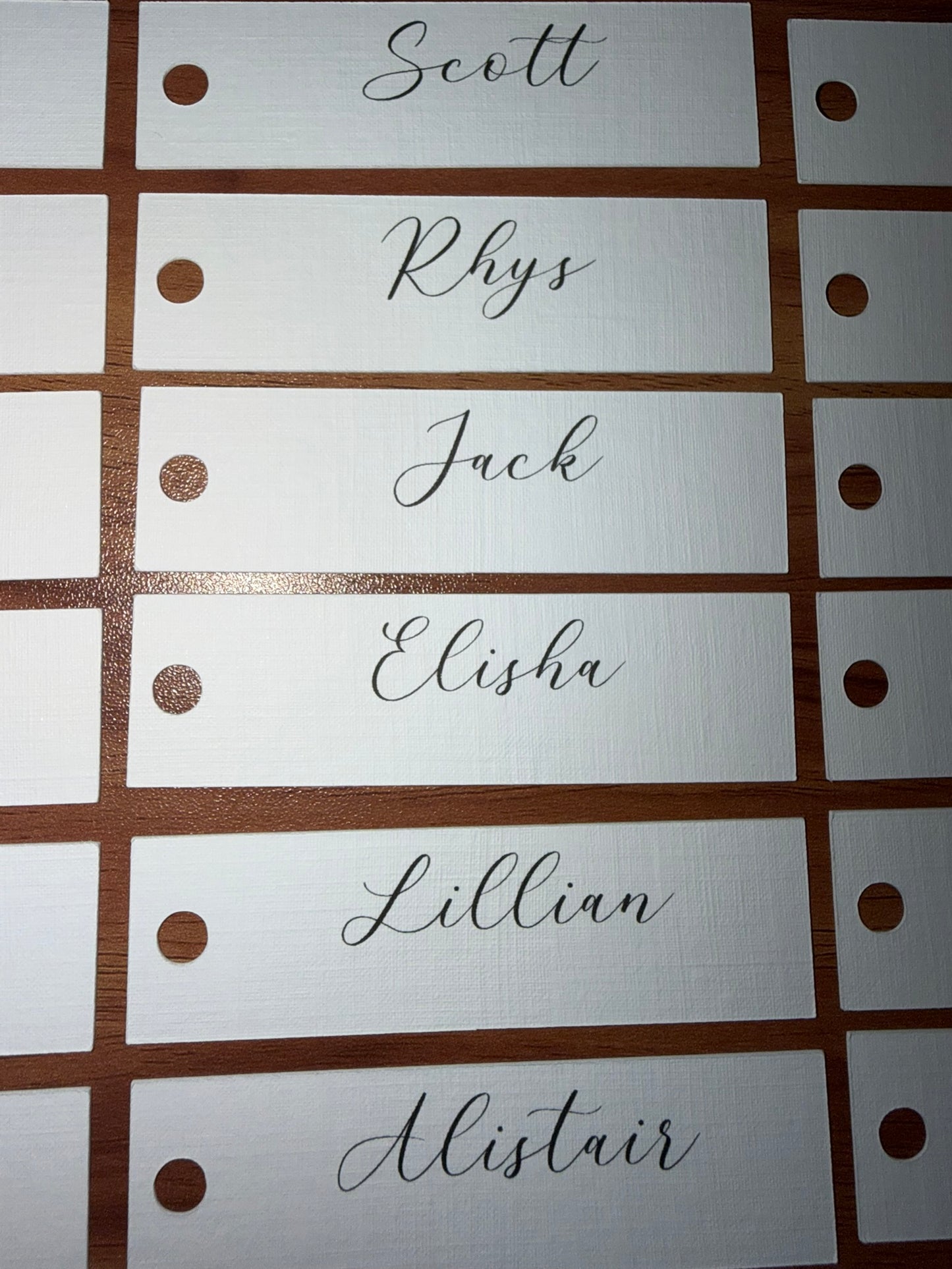 Personalised Flat Lay Wedding Place Names