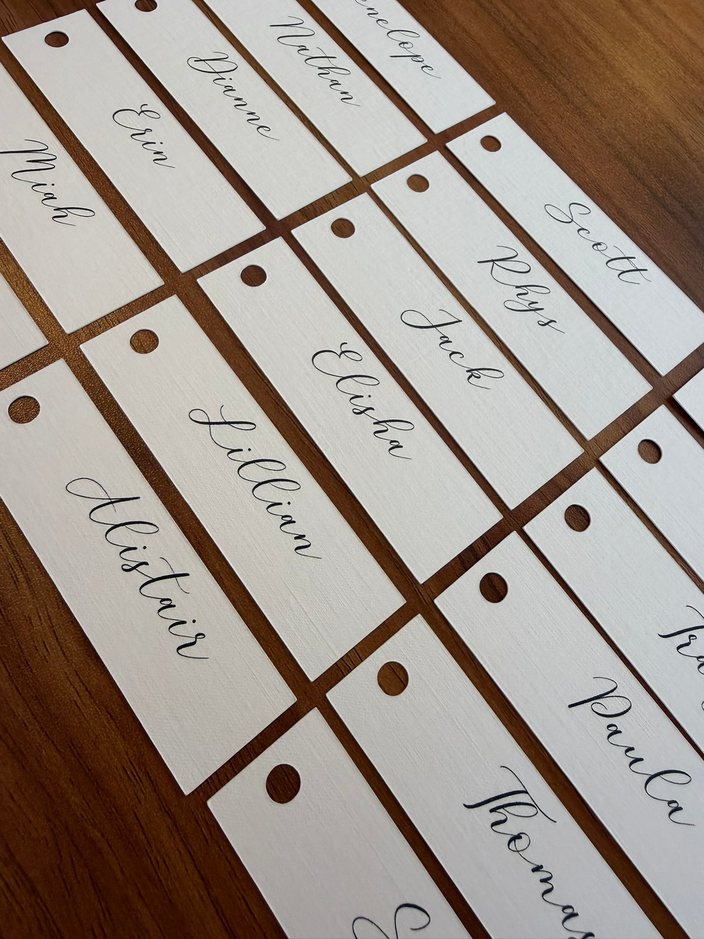 Personalised Flat Lay Wedding Place Names
