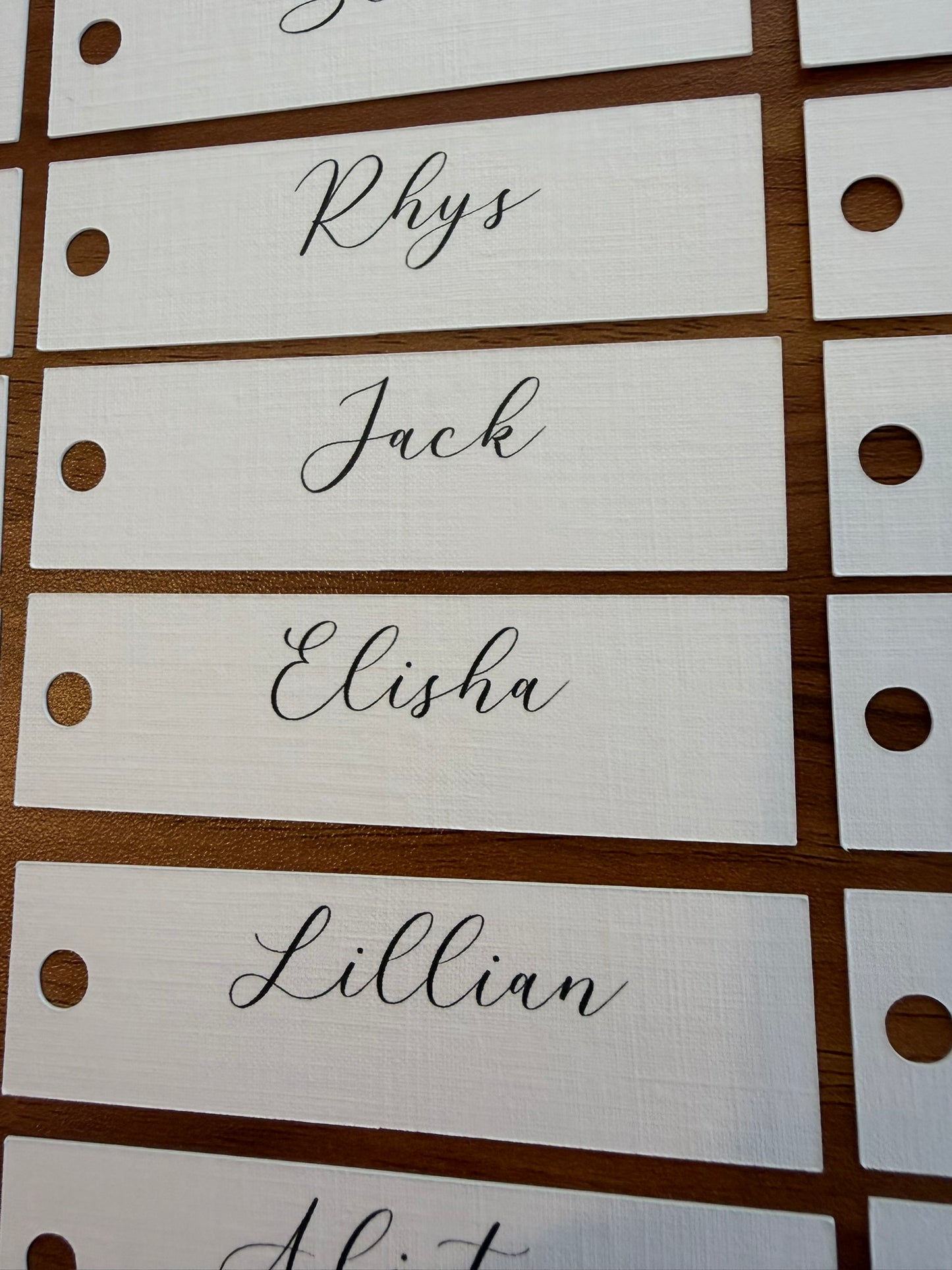 Personalised Flat Lay Wedding Place Names