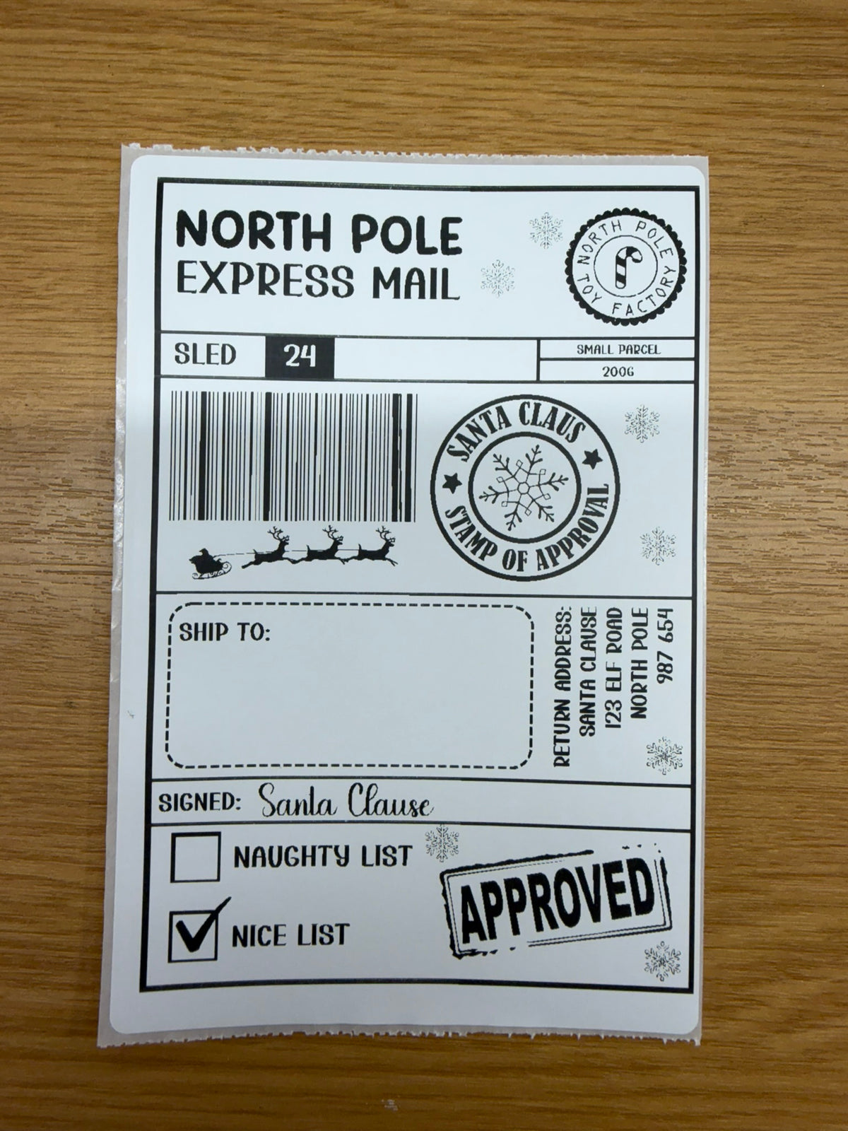 Personalised Santa Delivery Labels – 4x6 Thermal Stickers | Pack of 10