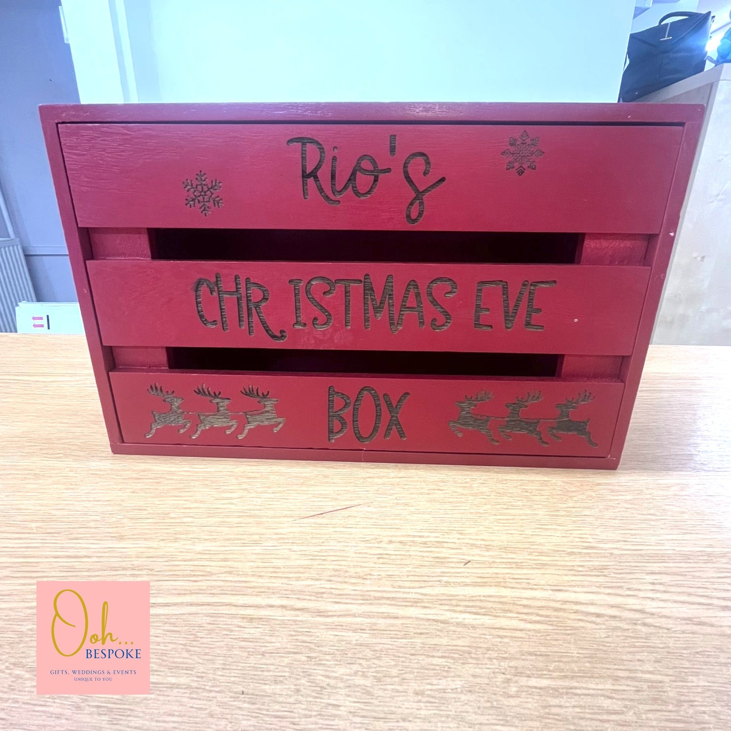 Personalised Wooden Christmas Eve Box