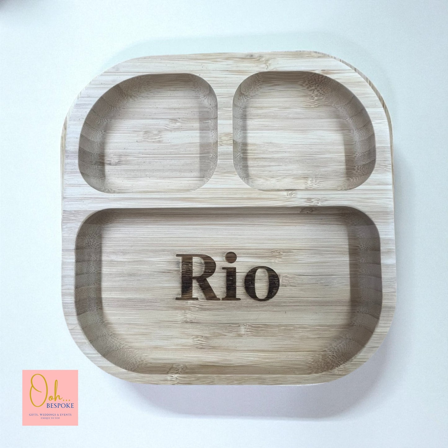 Personalised Christmas Bamboo Kids Plate