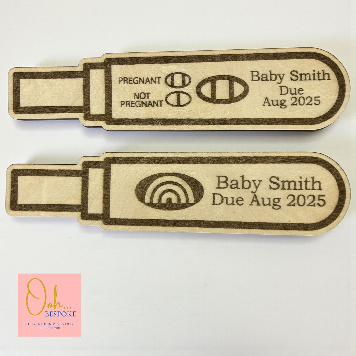 Pregnancy Test Laser Cut Announcement Reveal Keepsake