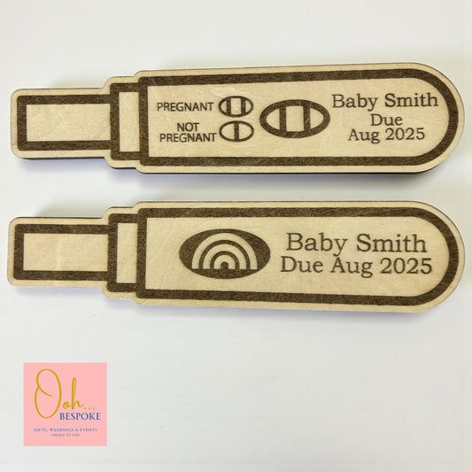 Pregnancy Test Laser Cut Announcement Reveal Keepsake