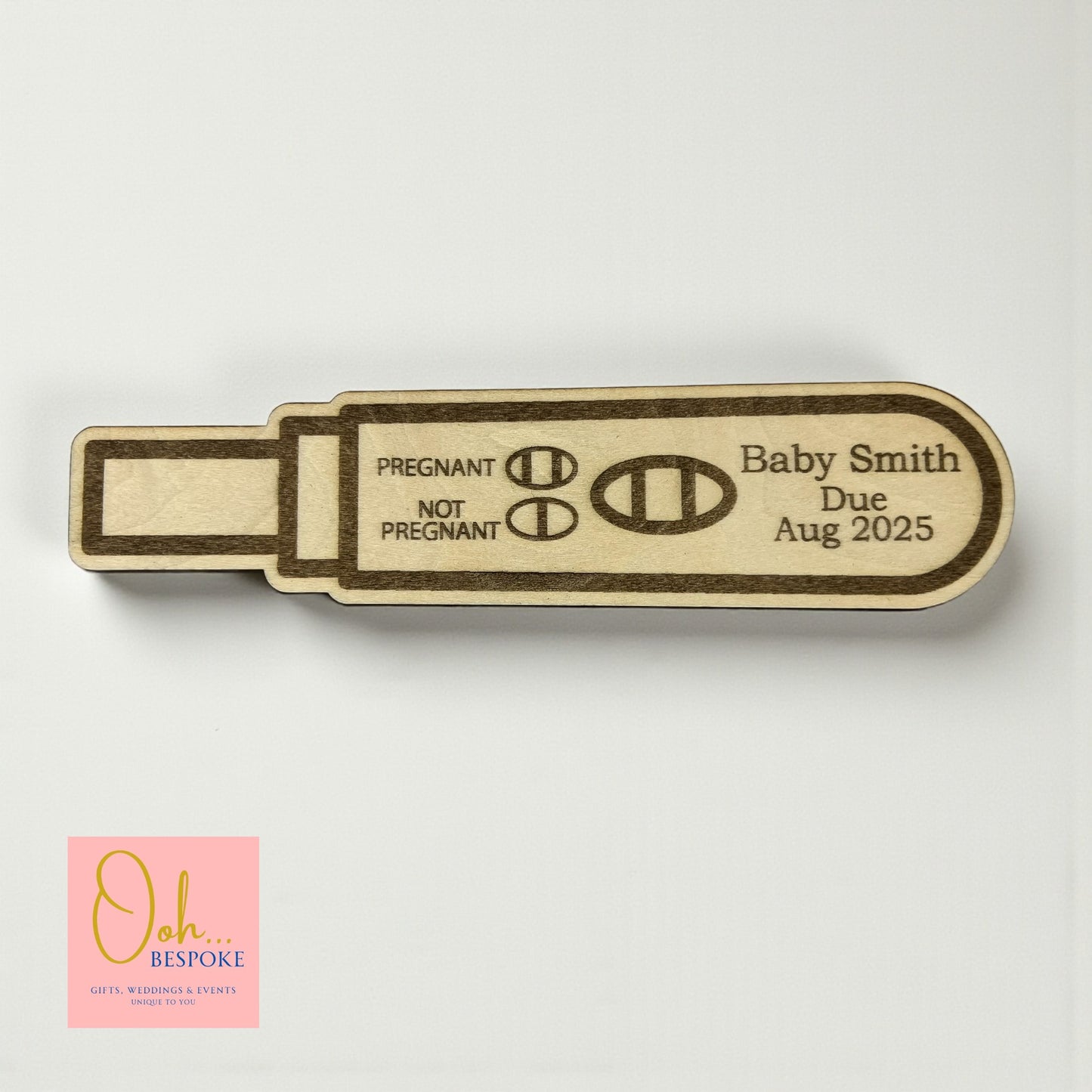 Pregnancy Test Laser Cut Announcement Reveal Keepsake