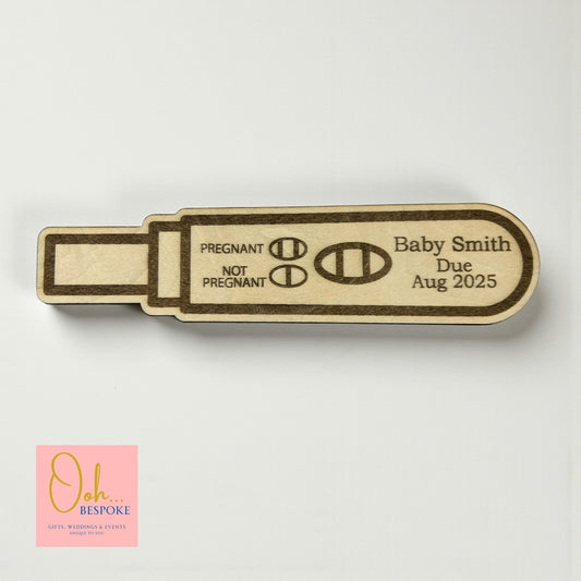 Pregnancy Test Laser Cut Announcement Reveal Keepsake
