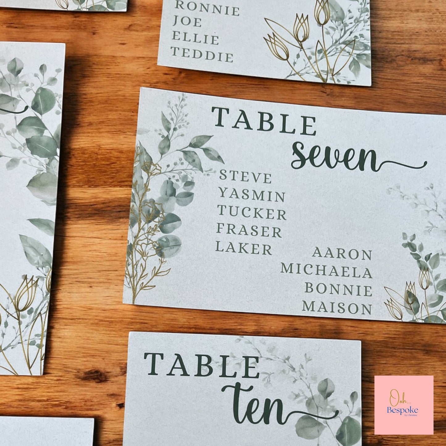 Table Plan Cards