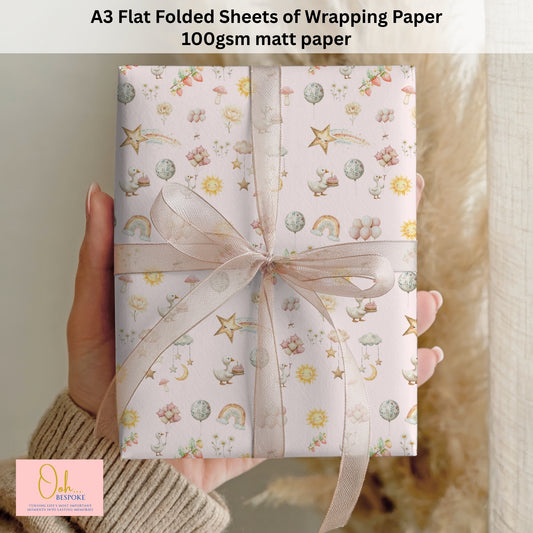 New Baby Girl Wrapping Paper – A3 Gift Wrap