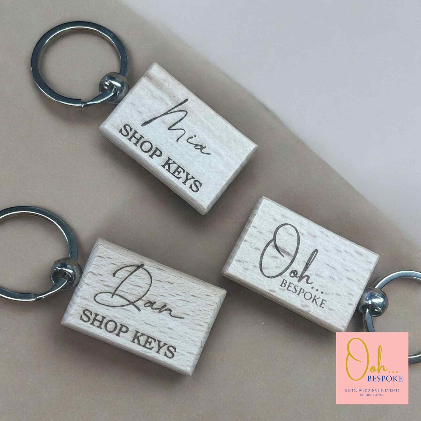 Personalised Wooden Keyrings