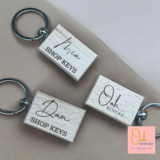 Personalised Wooden Keyrings