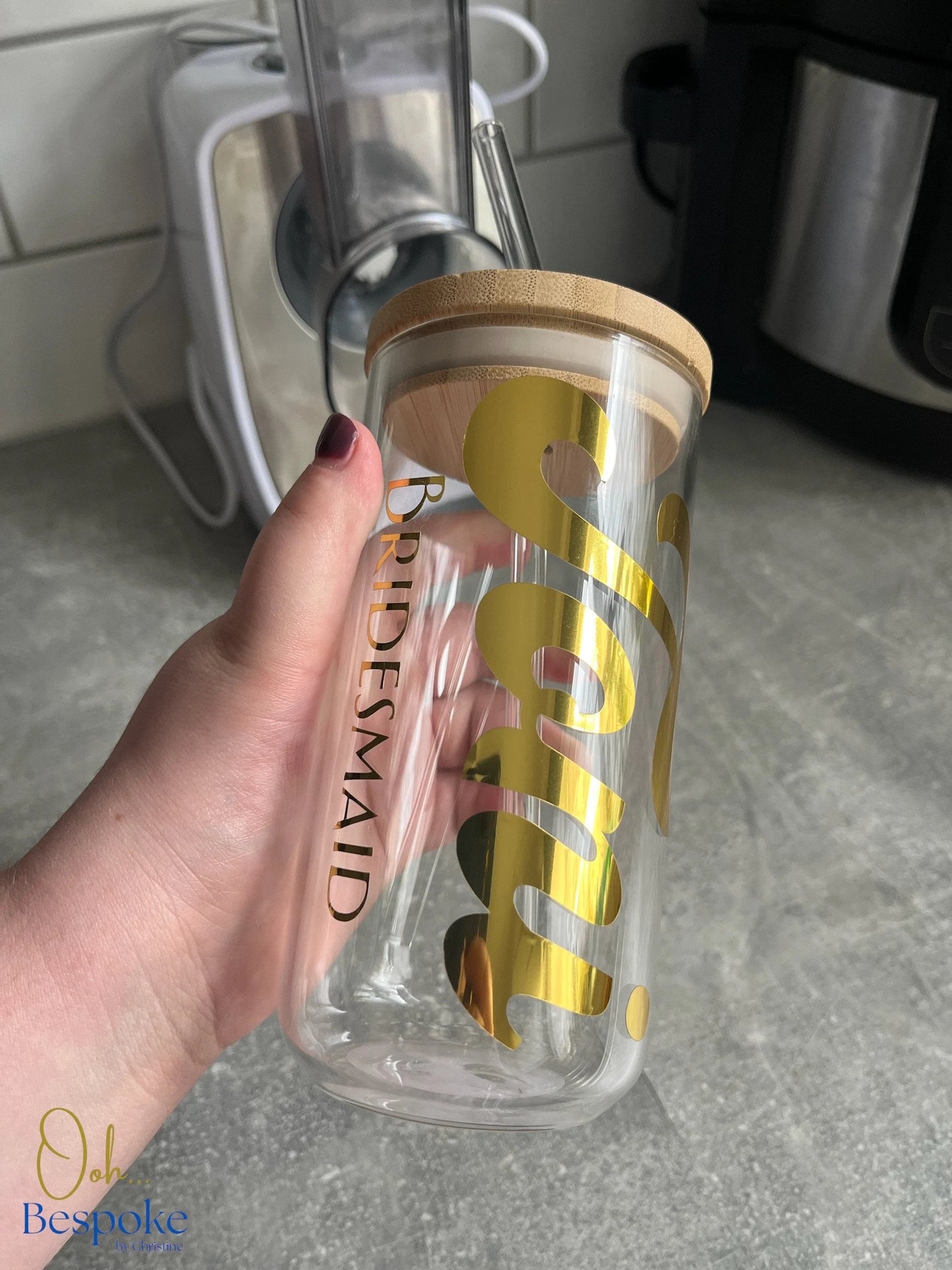 Personalised Glass Iced Coffee Cup