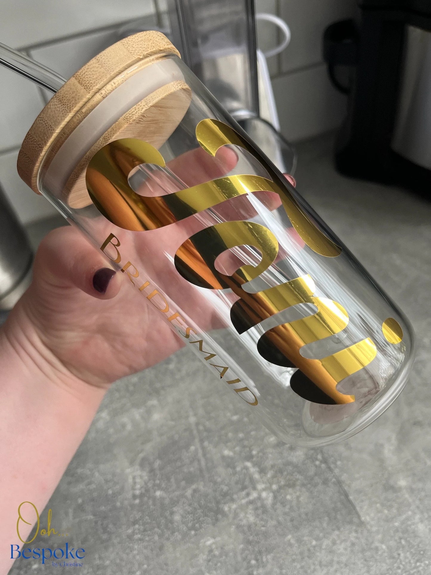 Personalised Glass Iced Coffee Cup