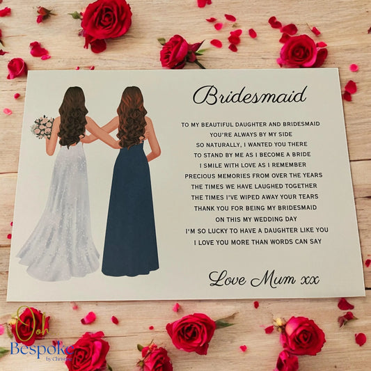Personalised Bridal Party Wedding Print