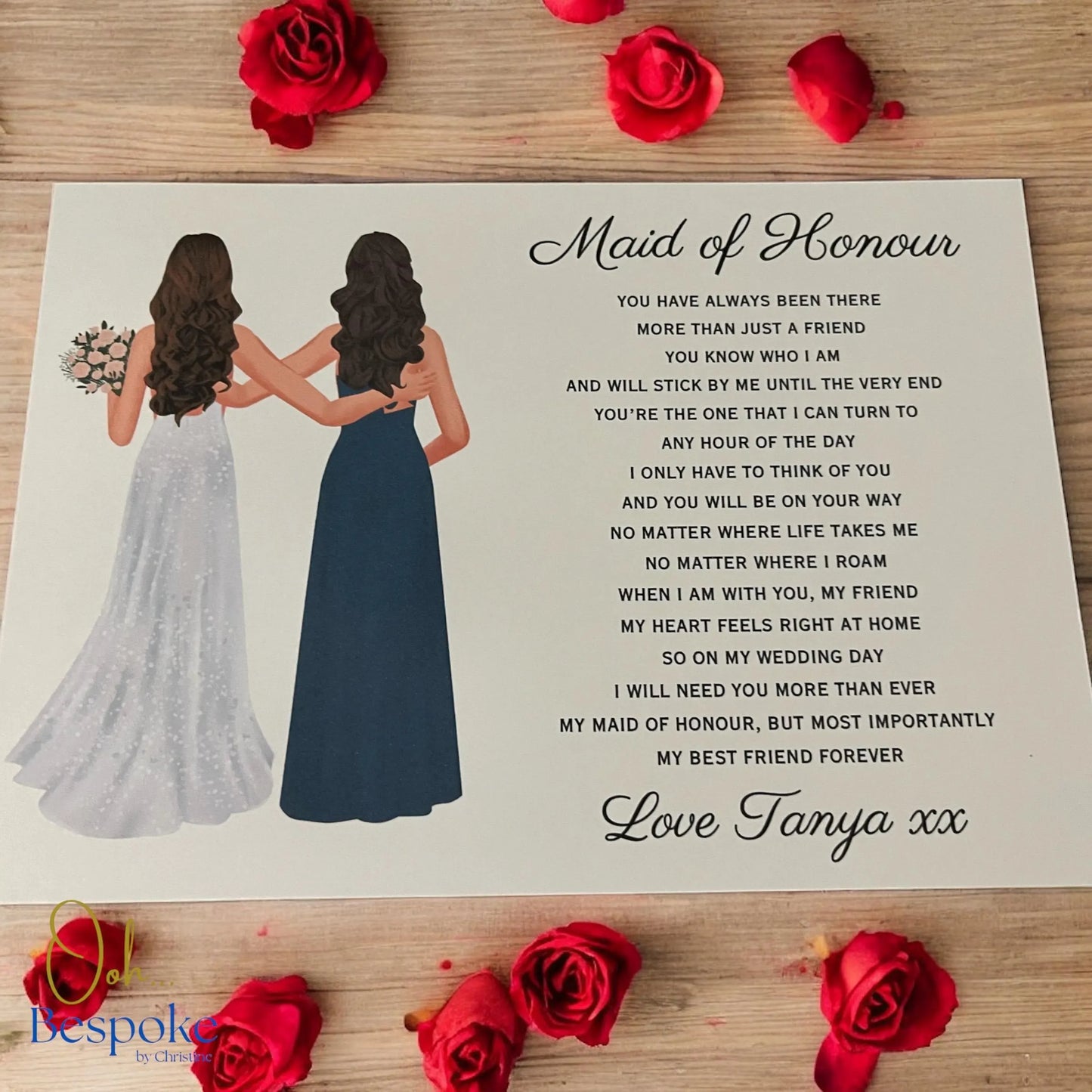 Personalised Bridal Party Wedding Print