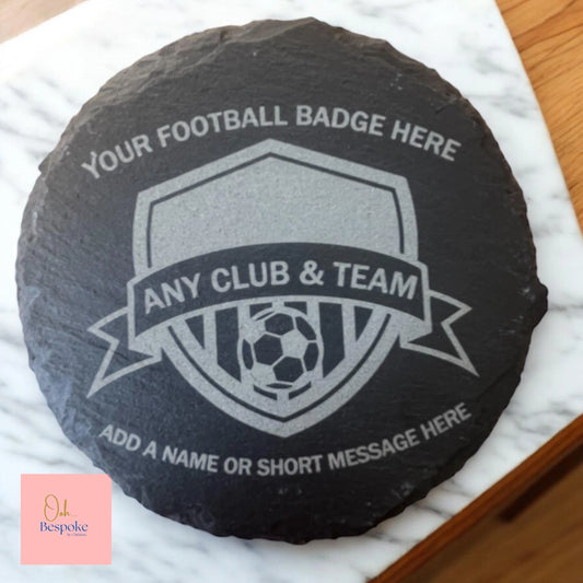 Personalised Football Team Badge/Logo Slate Coaster