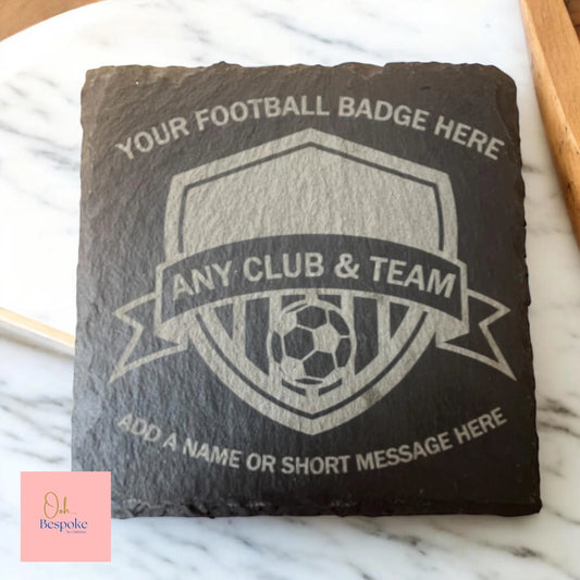 Personalised Football Team Badge/Logo Slate Coaster