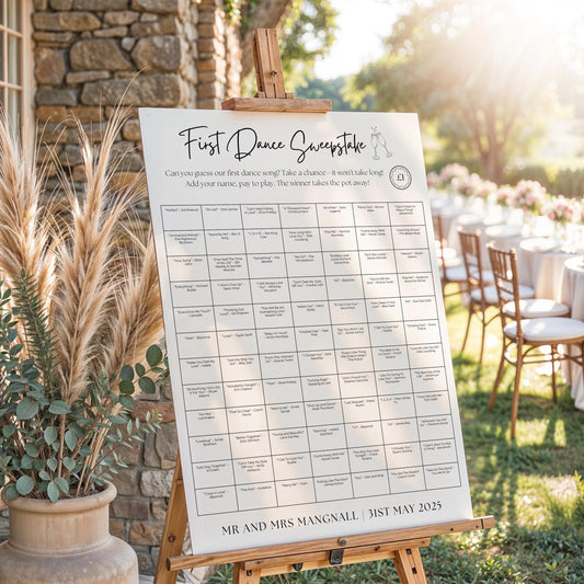 First Dance Wedding Sweepstake Board