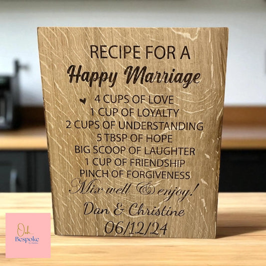 Recipe for a Happy Marriage Chopping Board