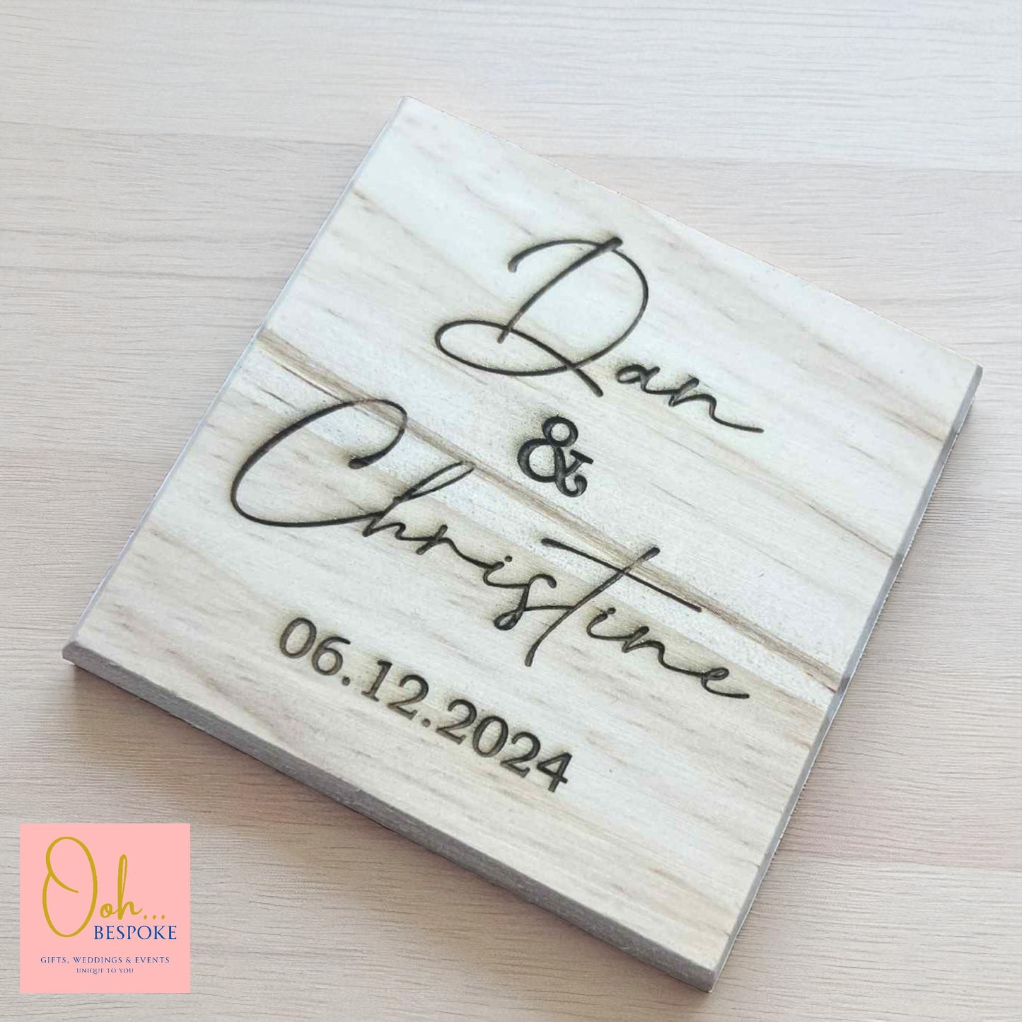 Personalised Laser Engraved Wood Ring Box