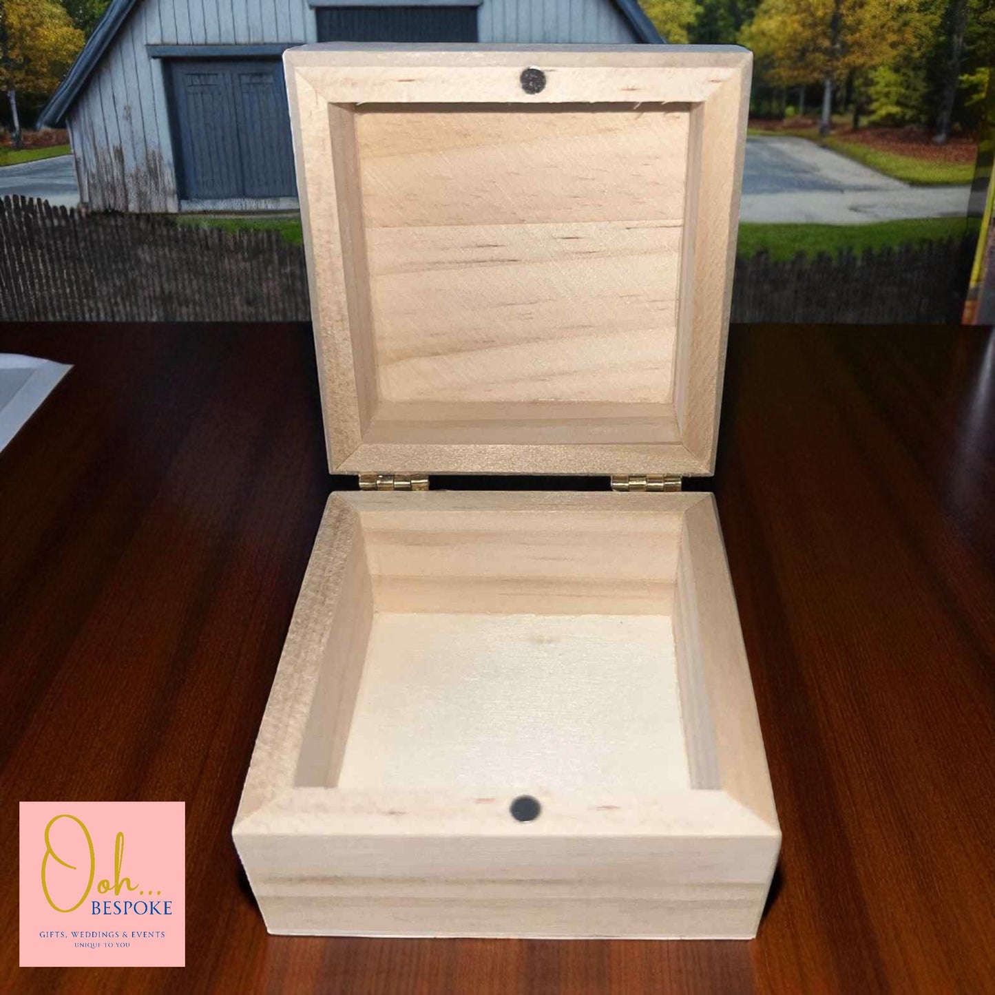 Personalised Laser Engraved Wood Ring Box